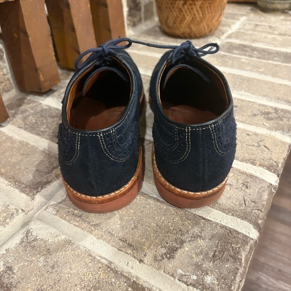 Allen Edmonds Wingtip Oxford Dress Shoes Navy Blue  Suede Size 10 main image 9